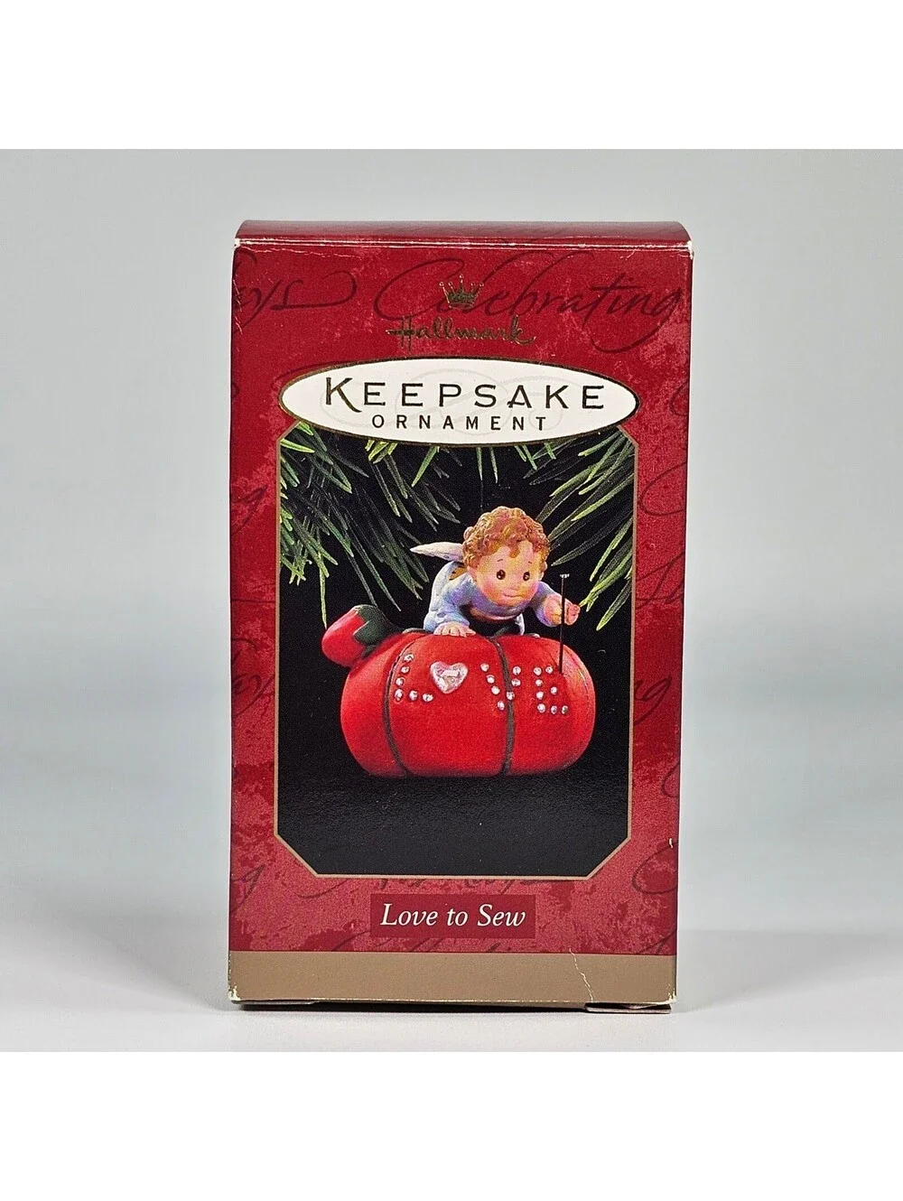 Hallmark Keepsake Ornament 1997 Love to Sew Angel Tomato Pincushion Sue Tague